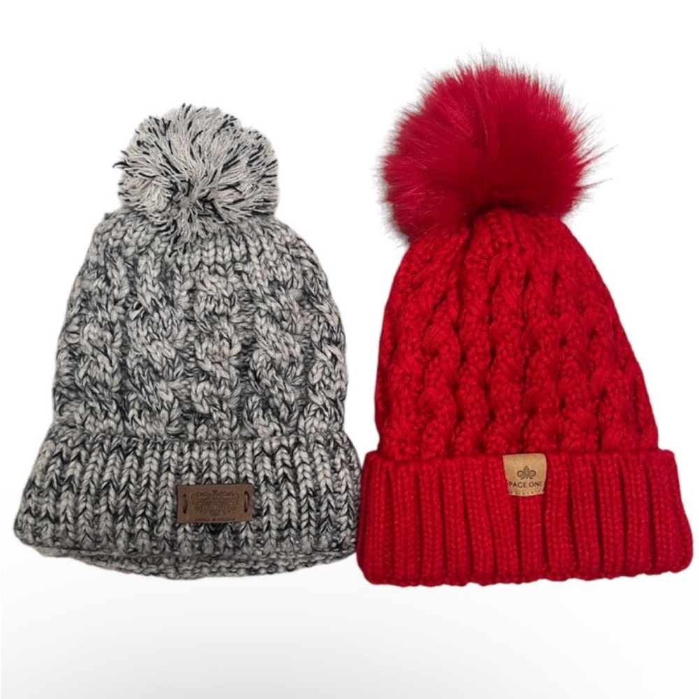 Page One and Angela/William Fleece Lined Knit Beanie